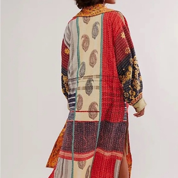 NWOT Free People Island Bright Kantha Duster - Picture 2 of 12